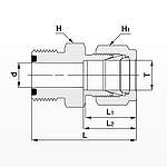 Körper mit Hy-Lok Rohrverschraubung ZCOCC