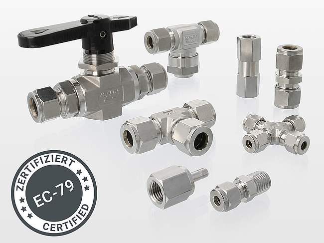 Prüfung von Hy-Lok-Armaturen und Klemmringverschraubungen nach EC-79 für Wasserstoffanwendungen