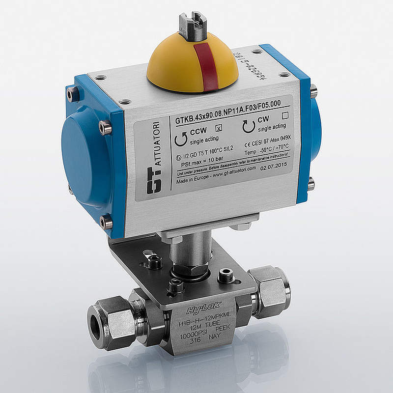 Hy-Lok pneum. Kugelhahn Serie 105