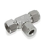 Aufschraubverschraubung, T-Form 180°, mit loser Überwurfmutter CRST