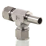 Verschraubung, T-Form 180°,  mit Rohrstutzen CRTA