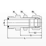 chottverbinder mit Hy-Lok Rohrverschraubung ZCOCBHC